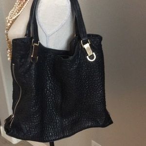 Vince Camuto Black popcorn leather bag